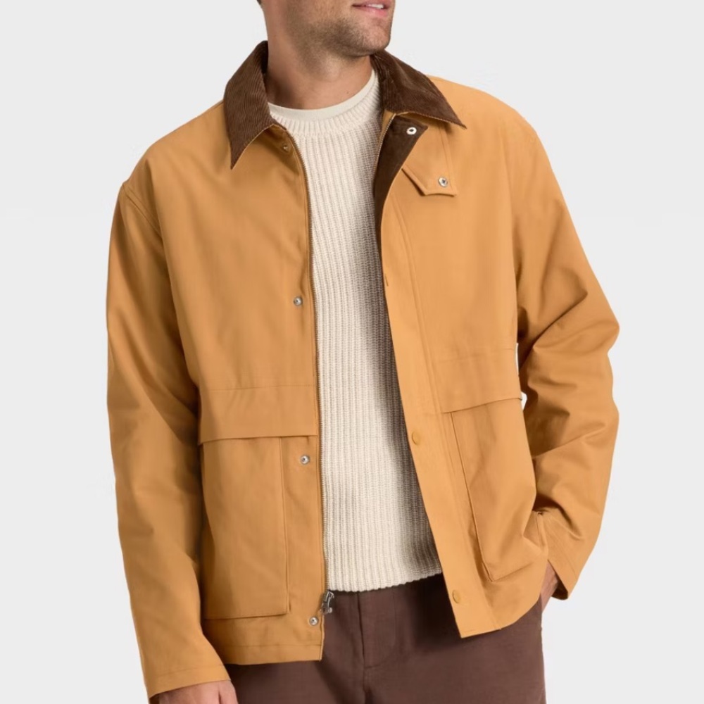 Goodfellow & Co Brown/Tan Utility Jacket with Dark Brown Corduroy Collar